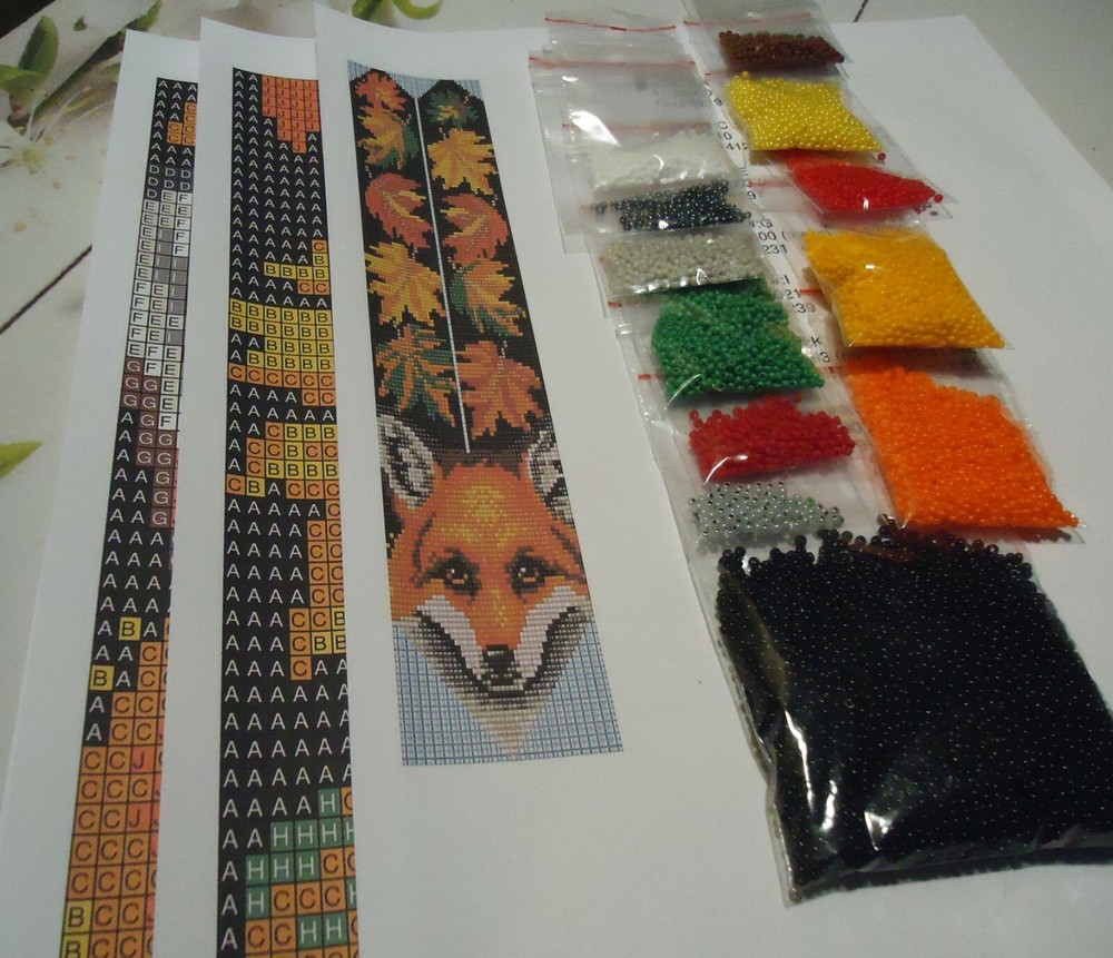Kit for making a necklace gerdan. Beading Loom Pattern. #F1b