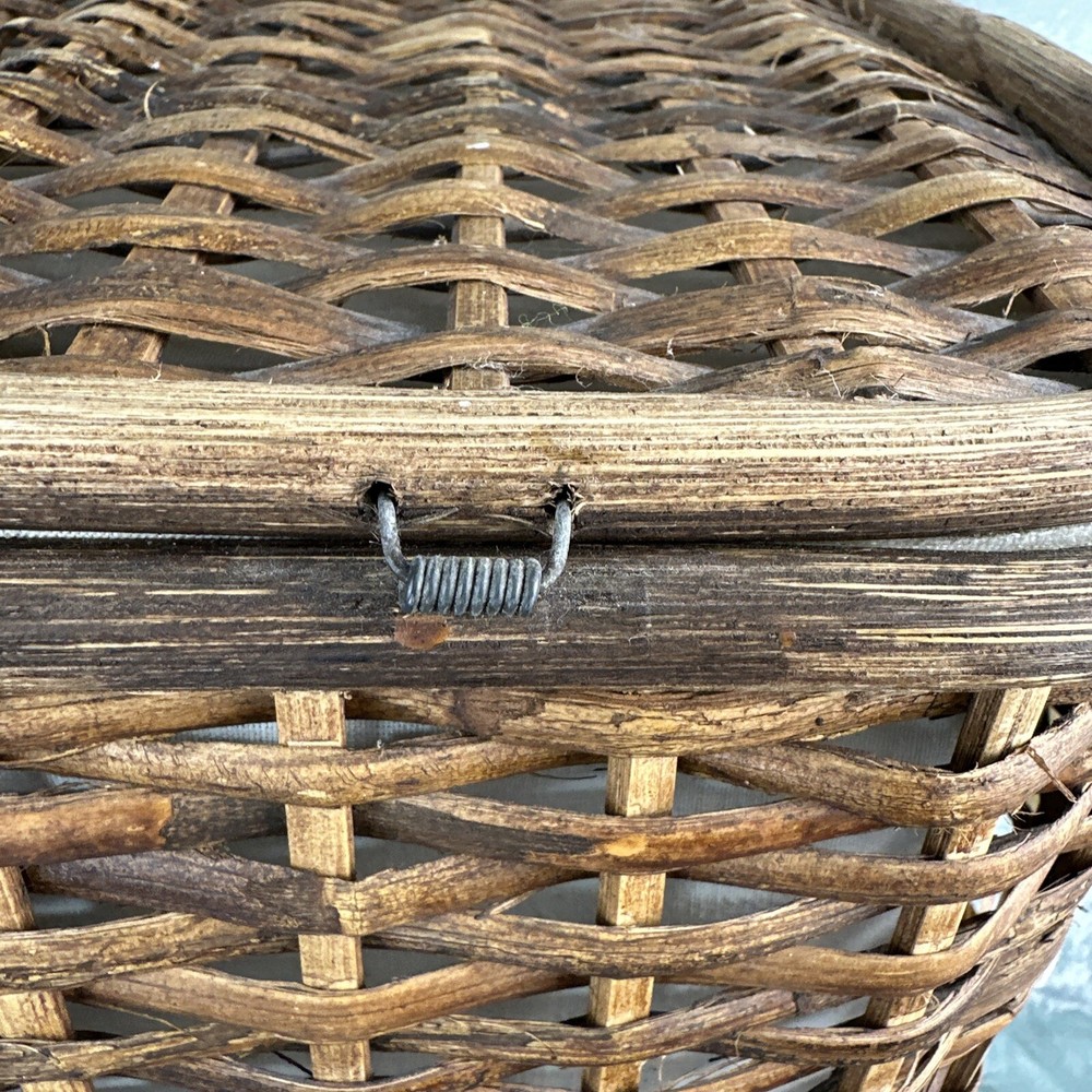 Lined Woven Rattan Laundry Hamper