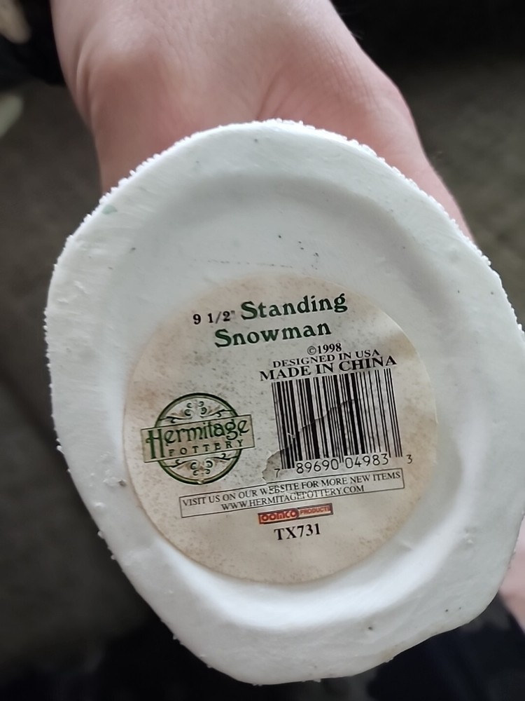Hermtiage Pottery Snowman With Presents