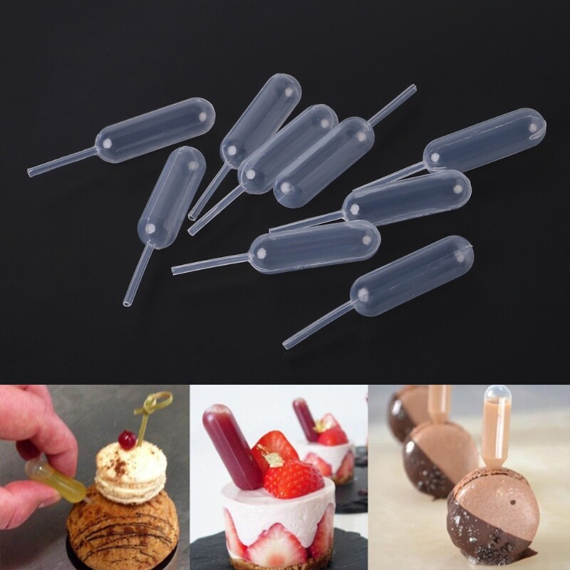 50pcs Plastic Squeeze Transfer Pipettes Dropper For Strawberries 4ml