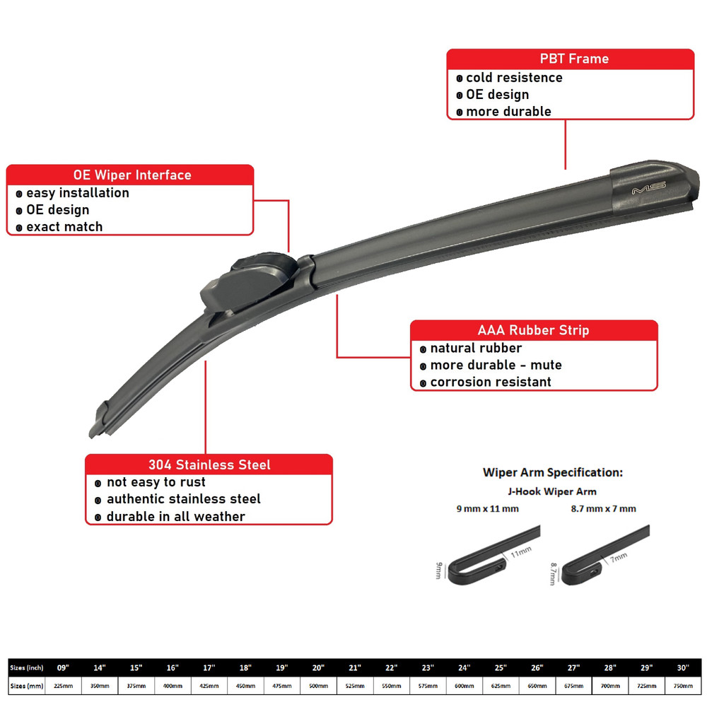 Front Windshield Wiper Blades For Lincoln EXPEDITION 2009-2016