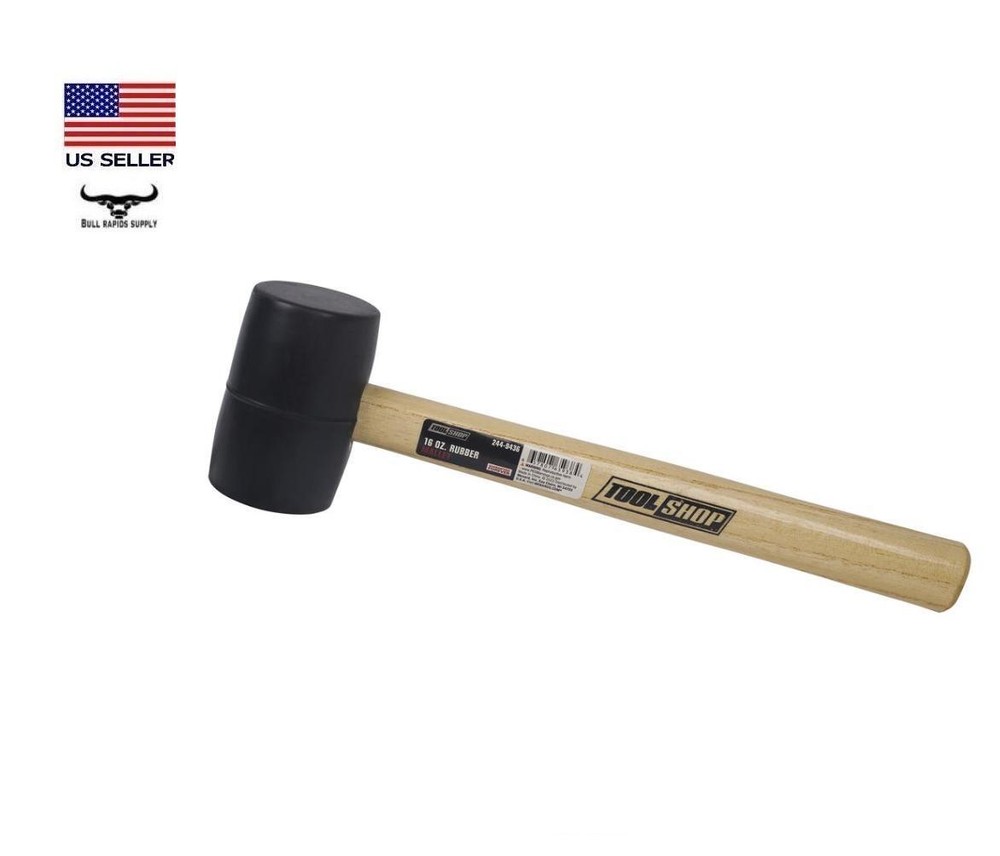 16 oz. Rubber Mallet with Wooden Handle