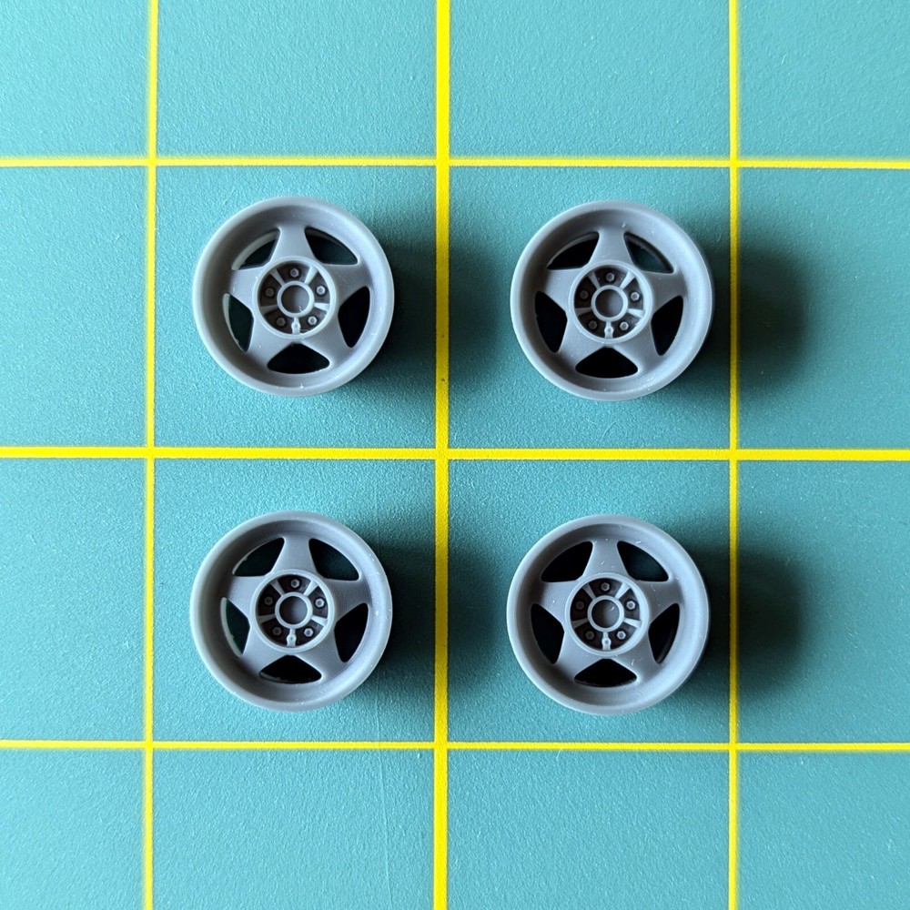 1988-9 Corvette Challenge wheel halves (4) 1/25 scale 3D printed