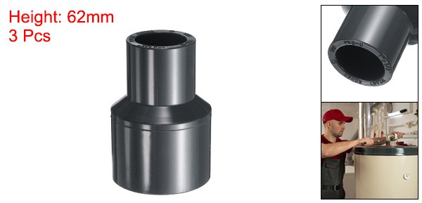 3pcs PVC Reduce Coupling 1 x 1/2" Increaser/Reducer Coupling Pipe Fitting