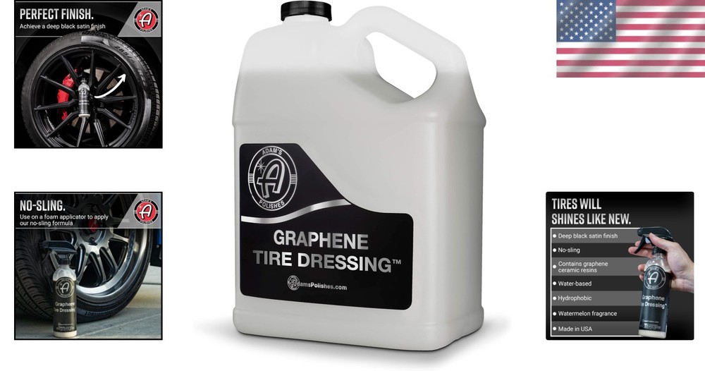 Gallon Graphene Tire Dressing - Ceramic Silicone Finish, Water-Based, Zero Sling