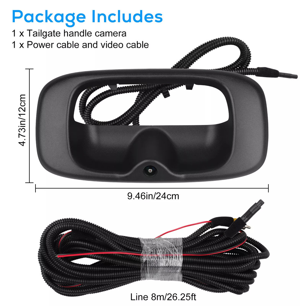 For Chevrolet Silverado/GMC Sierra (99-06) Black Tailgate Handle Backup Camera
