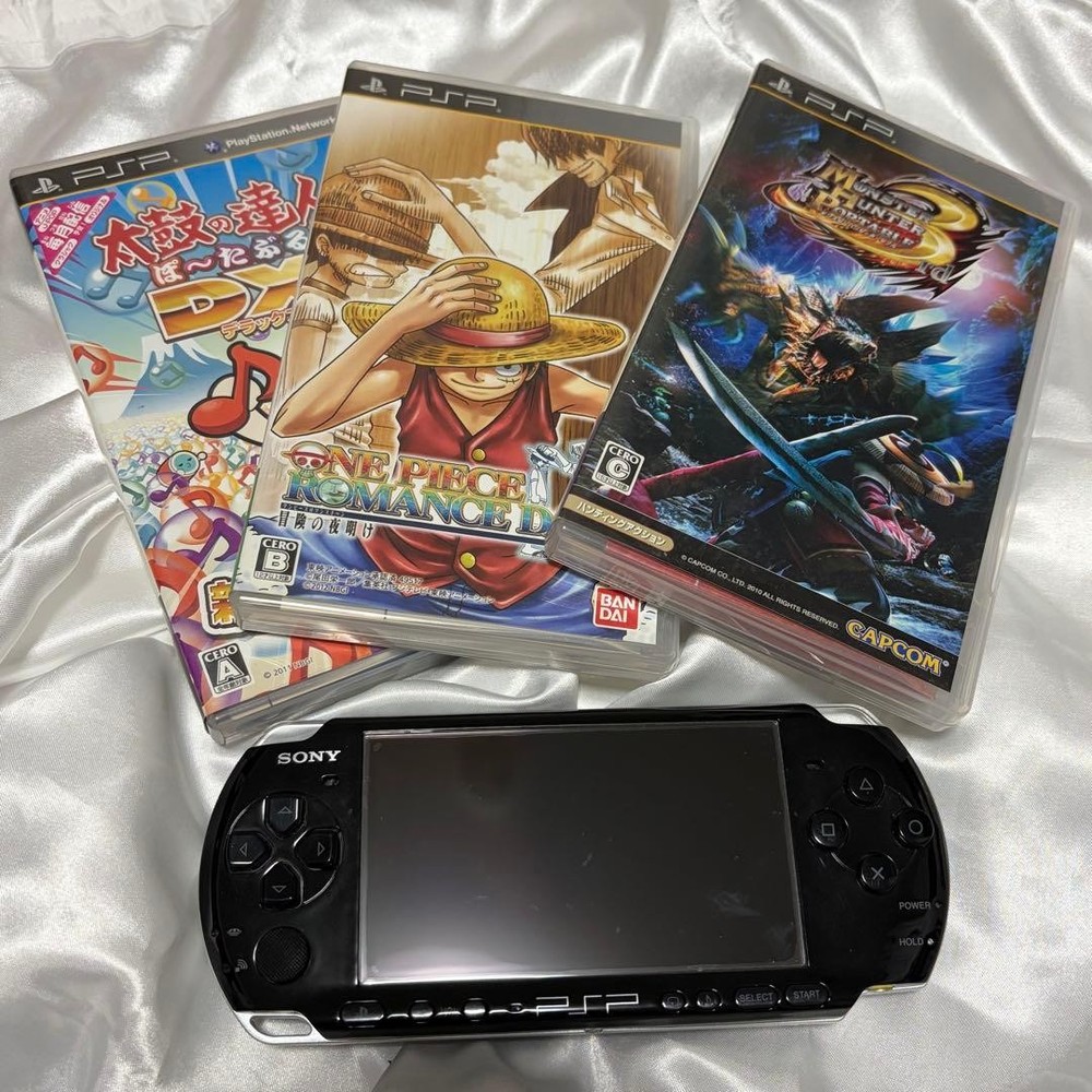 PSP Sony Psp-3000 Main Unit 3 Game Software Japan