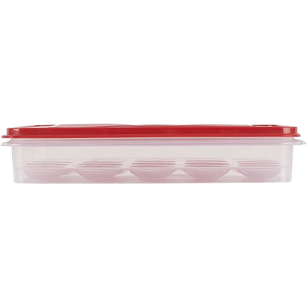 Rubbermaid Egg Keeper Food Storage Container, Clear/Red, 1 Count