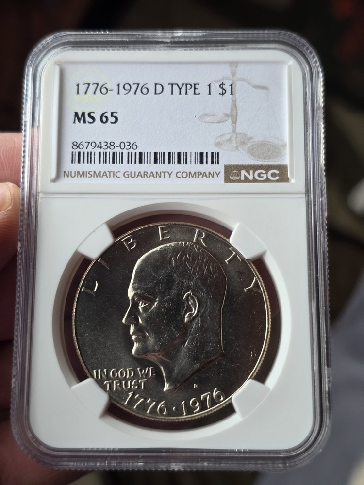 1776-1976 D Type 1 Eisenhower Dollar Ike $1 NGC MS65 Bicentennial