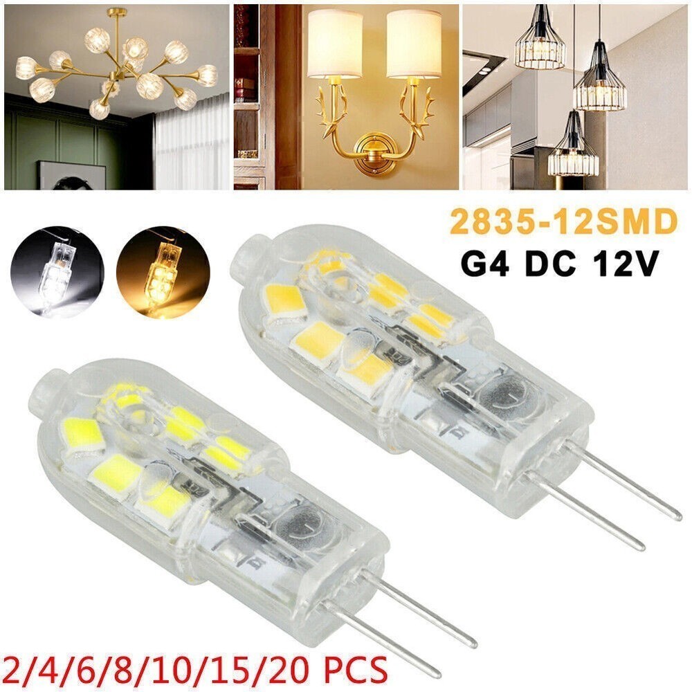 2~20PCS G4 Bi-Pin 2835SMD LED Capsule Light Bulb RV Boat Crystal Lamp AC/DC 12V