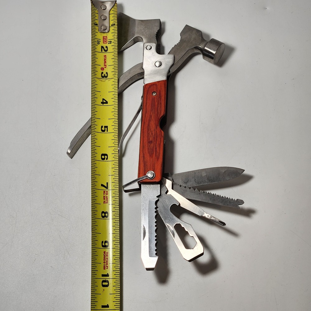 Multi Function Tool Outdoor Camping Emergency Survival Axe Hatchet Hammer Plier