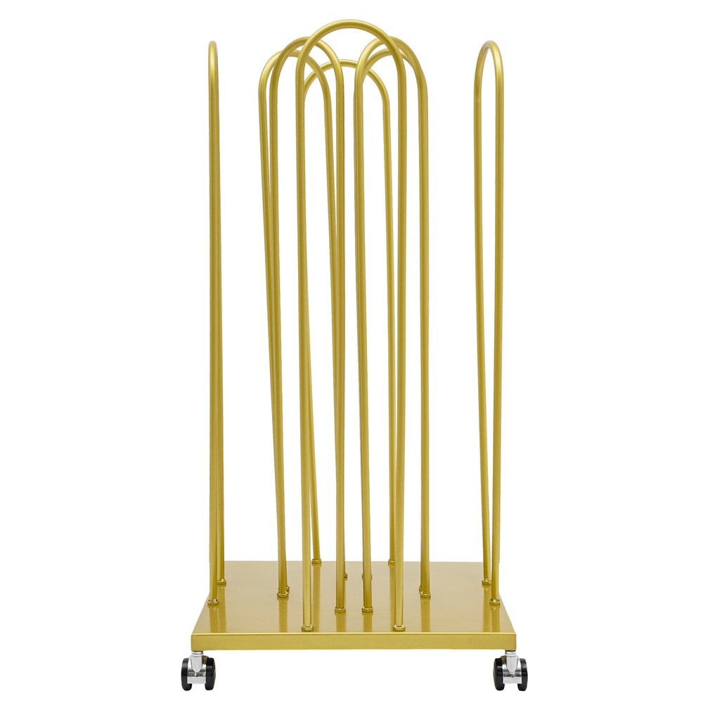 4-in-1 Gold Hanger Organizer Stacker with Wheels for Easy Storage