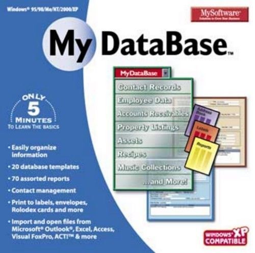 My Software My Database - Organize & Report PC Software Sealed New