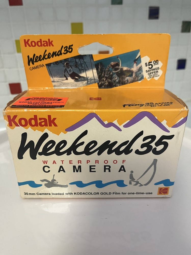 Kodak Weekend 35 Waterproof Clear Plastic Camera 1992 (SEALED)