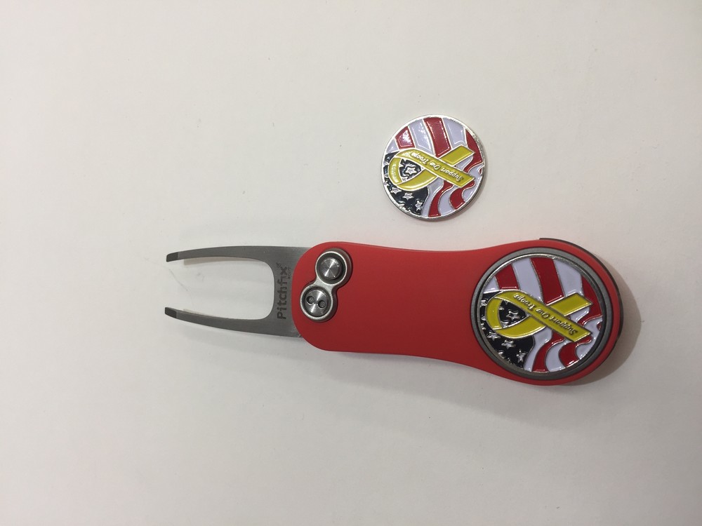 Pitchfix Hybrid 2.0 Switchblade Divot Tool with 2 USA Support Troops