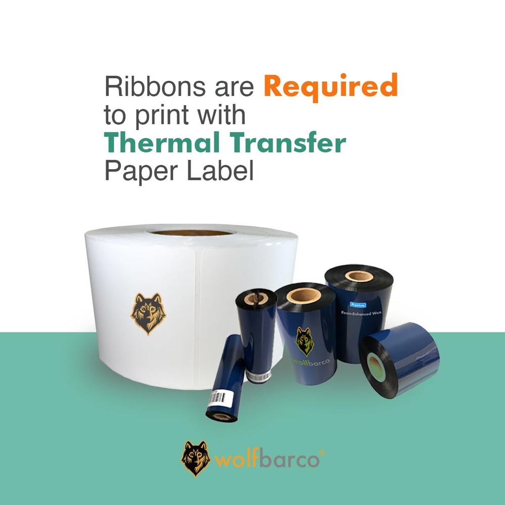4000 4" x 6" Thermal Transfer Paper Label Perf, 3"Core, 1000 labels per roll