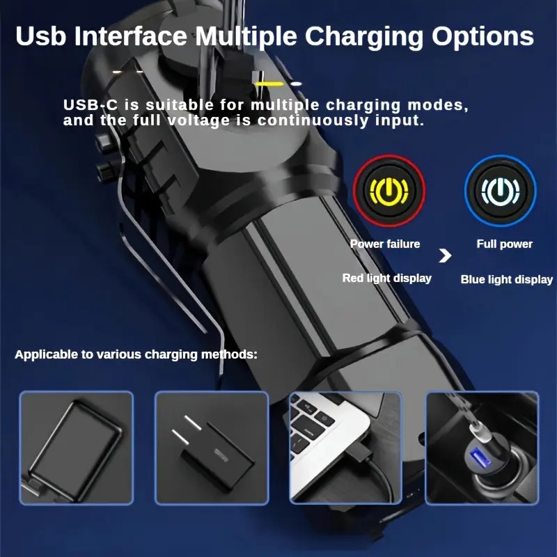 3×Tactical Flashlight Small 3 LED Torch Light Mini Super Bright USB Rechargeable