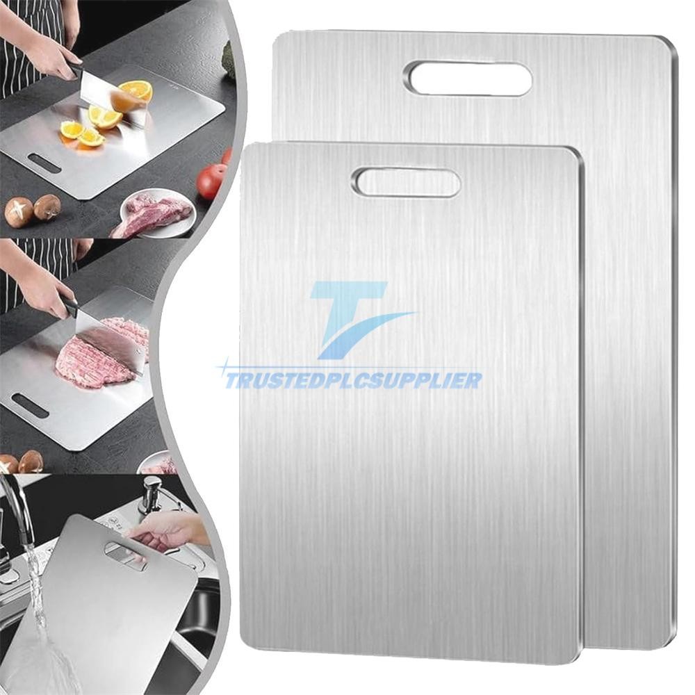 2PCS Titanium Coating Cutting Board Double-Sided Kitchen Tool Camping Size M L