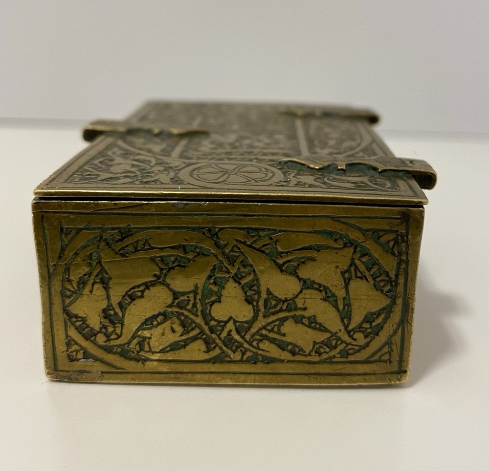 Antique Islamic Brass Engraved Inscribed Prayer Box