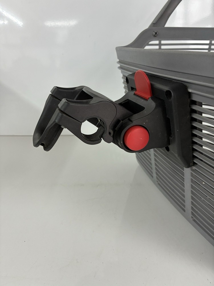 Flinger Grey Bike Basket With quick release adjustable mount system