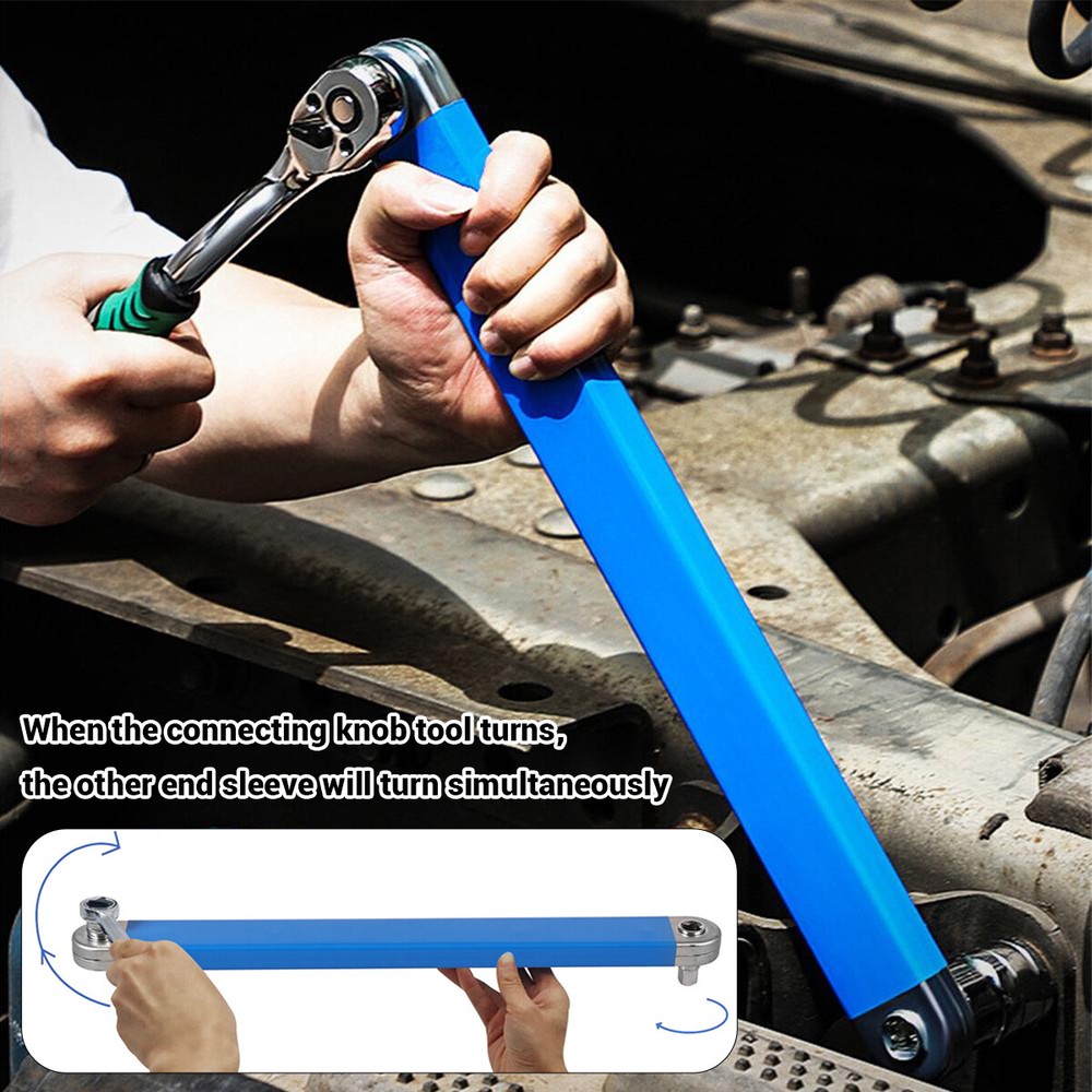 Tight Reach Offset Extension Wrench, 15'' Impact Ready Socket Wrench Extender