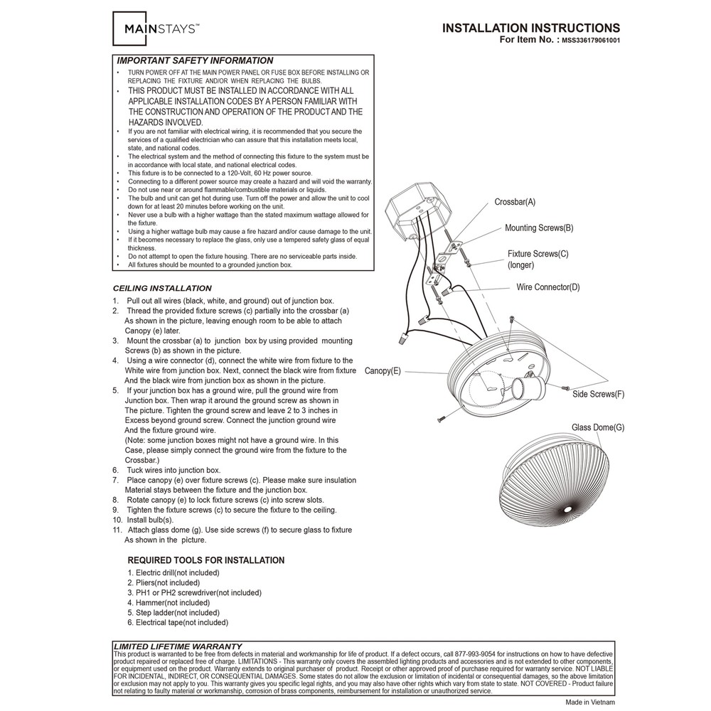 7.5" Classic Flush Mount Ceiling Light, Bronze Finish Frosted Glass Shade