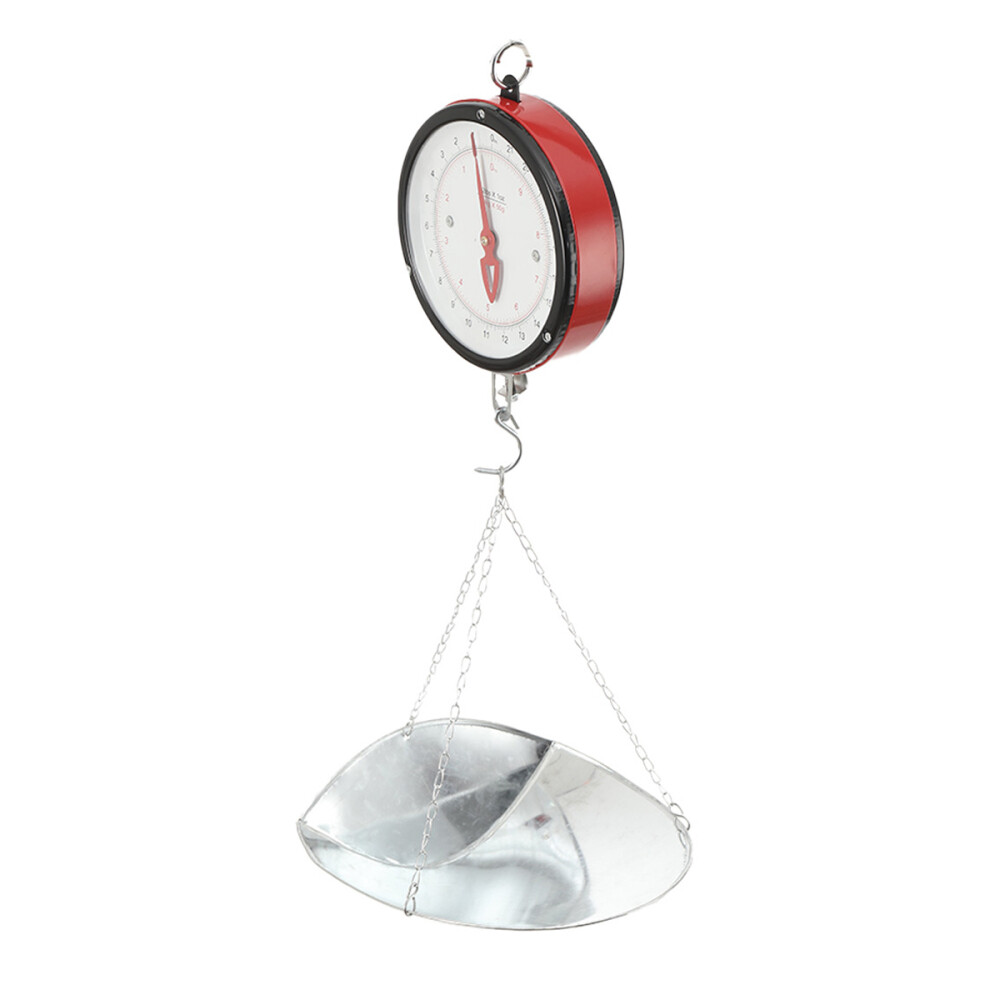 22LBS Double-Sided Dial Mechanical Hanging Scale with Scoop & Chain