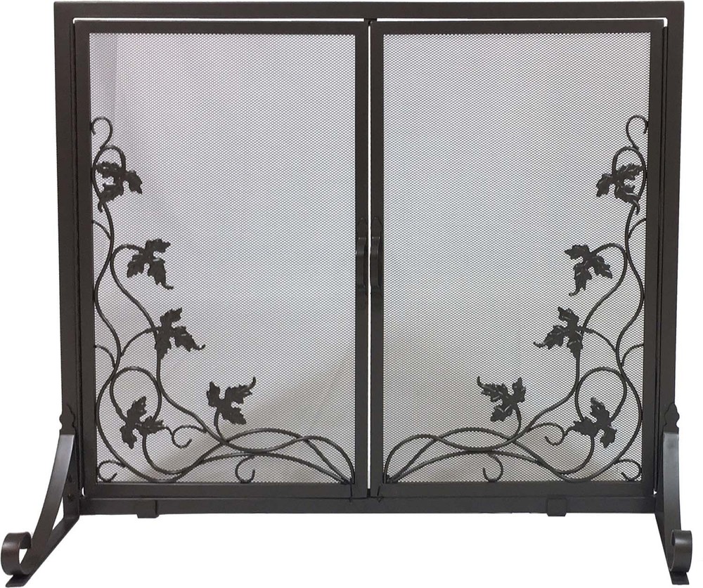 Dagan Fireplace Screen with Doors with Vine Design, 38in. x 31in.