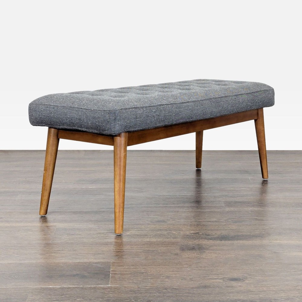West Elm Button Tufted Mid-Century Bench