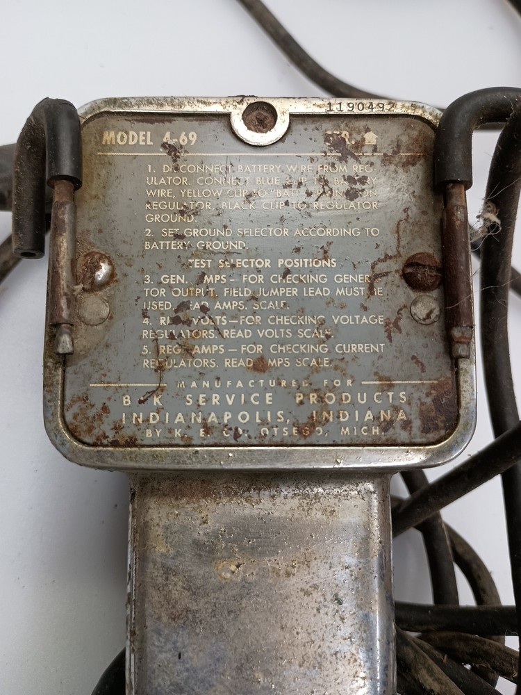 B.K. Service MOTOR TESTER ENGINE ANALYZER Alternator Regulator Voltage Tester