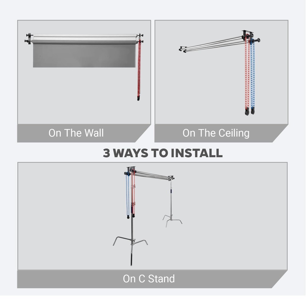 ** NEW Photog Backdrop Support System | Dual Rollers | 120 Inch | Adjustable