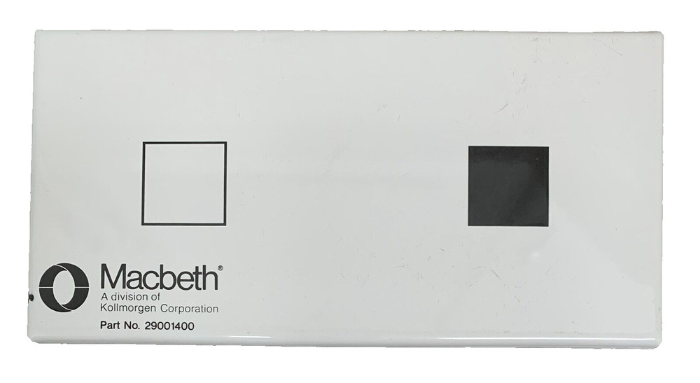 Macbeth densitometer reflection calibration plate Part #29001400