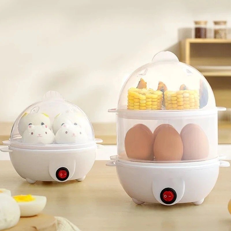 Electric Egg Cooker Multifunction Double Layer Steamer Mini Kitchen Machine
