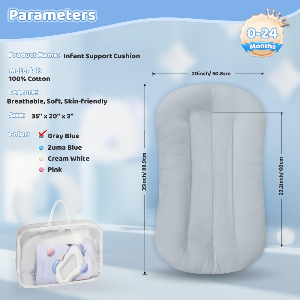 Infant Support Cushion - Baby for Standard, Grayish Blue