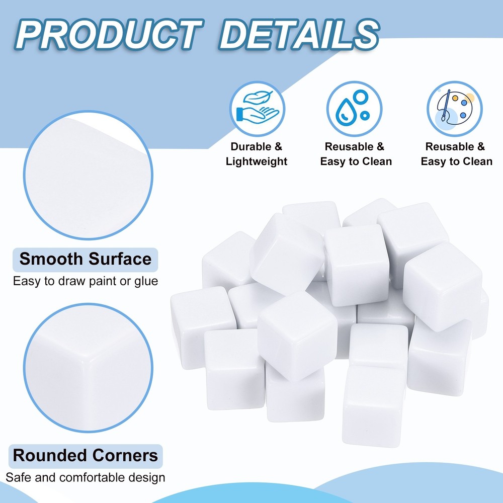 Acrylic nuts 25mm 20pcs white for board games