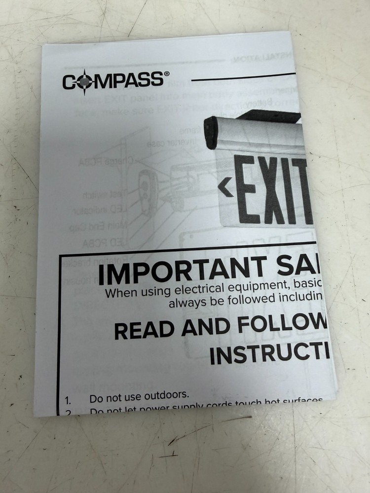 👀NEW HUBBELL LIGHTING / COMPASS EDGE-LIT LED EXIT SIGN CELS2RNE