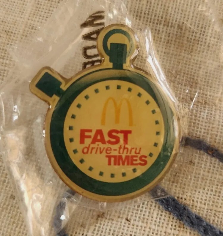 Drive Thru Times McDonalds Clock  Lapel Pin