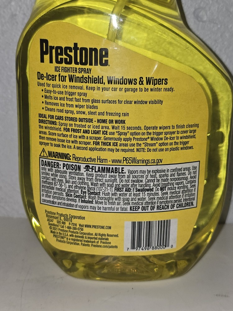 Prestone AS247 Trigger Spray Windshield De-Icer, 32 Oz Windshield De-Icer AS247