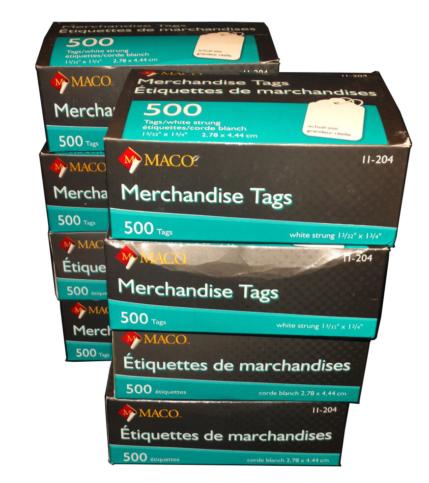maco merchandise tags 500pcs ( 2 boxes )