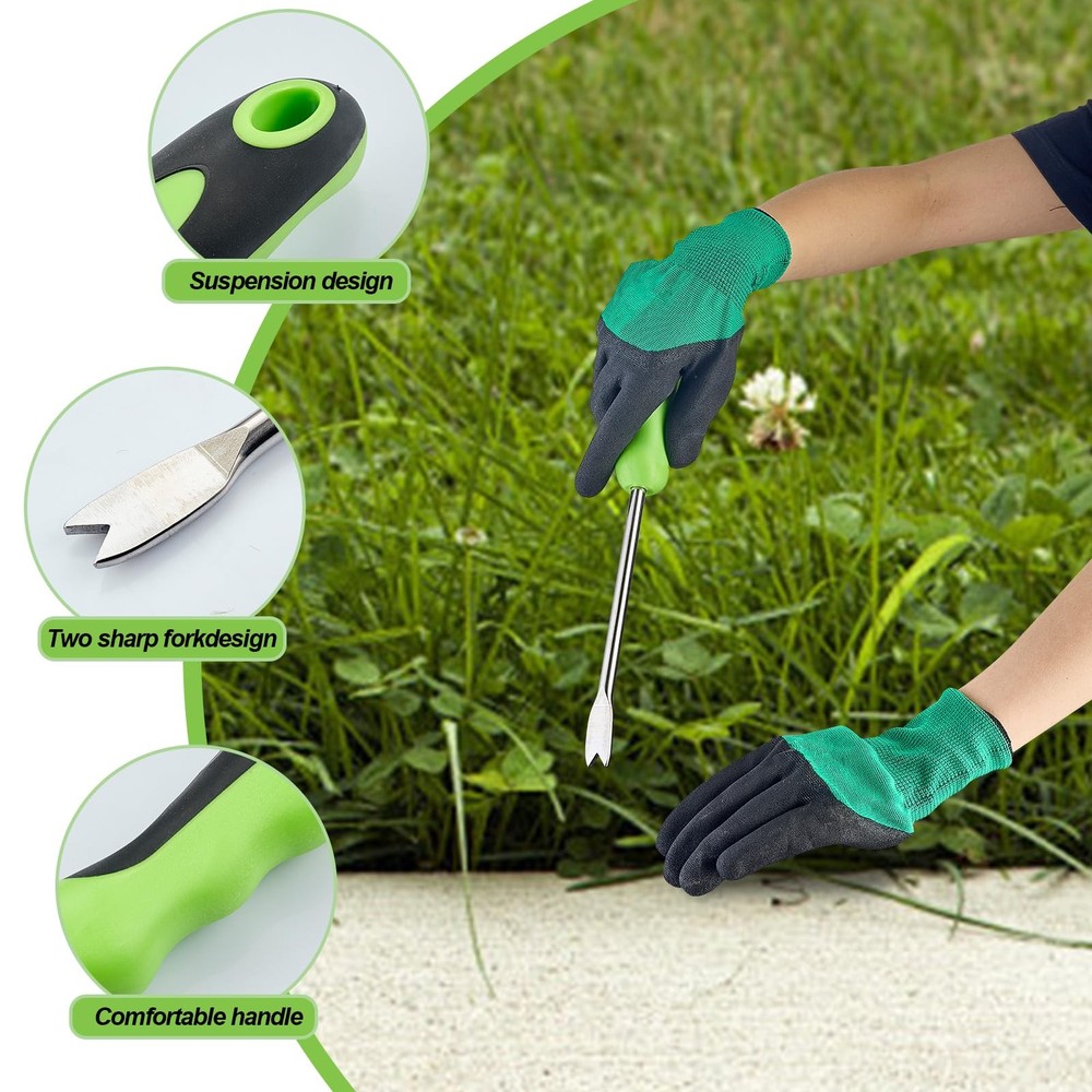Weed Puller Tool, Stand Up Dandelion Weeder with Long Handle, Heavy Duty Stai...