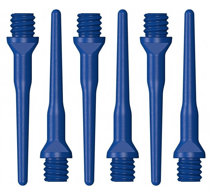 100 Tufflex 2BA Plastic 25mm Soft Tip Dart Points - Blue