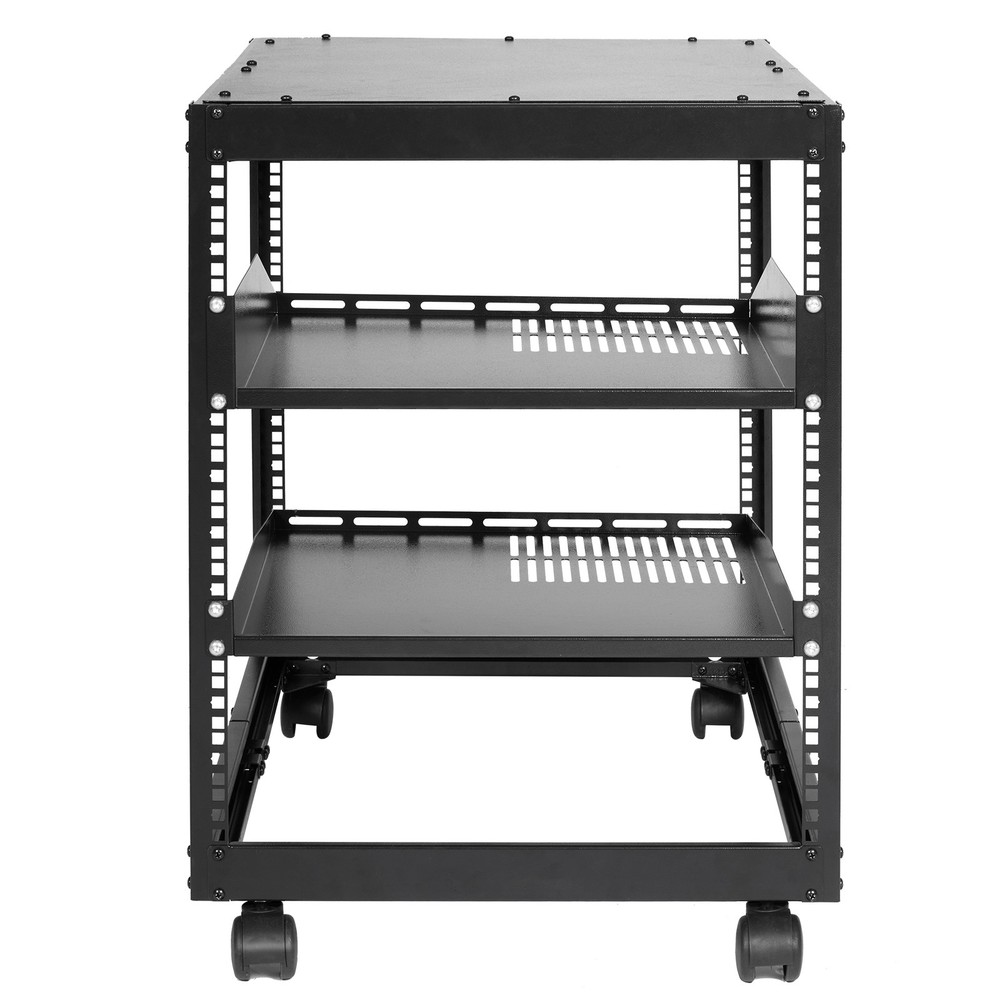 12U Open Frame Server Rack, Adjustable Depth, Free Standing Or Wall Mount