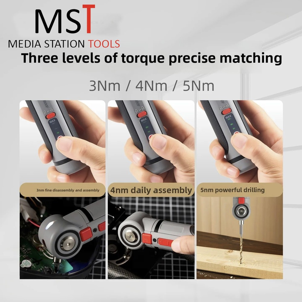 MST 3 Speed Multi Angle Electric Screwdriver Adjustable Mini GRIP Handheld USB C