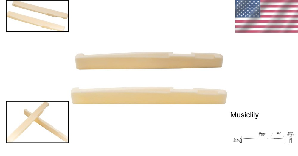 Bone Saddle for Taylor & Martin Guitars - 6 String Replacement, 72x3x9mm