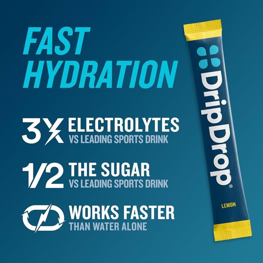 DripDrop Hydration Electrolyte Drink Mix 100 Packets - Lemon (03/2027)