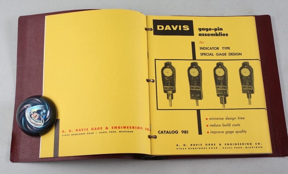 Vintage Davis Gage Components Catalogs Binder Process Design Engineering