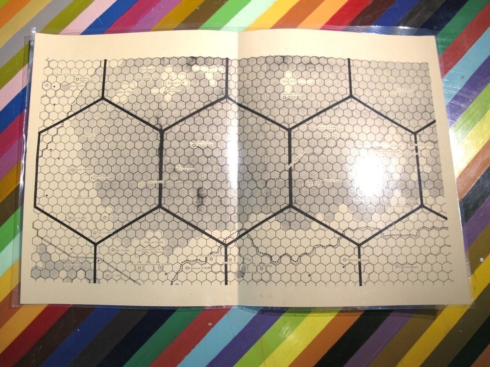 vtg RPG Dungeons Dragons D&D Judges Guild Unnamed Hex Map laminated v2