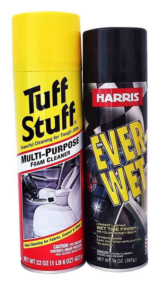 Harris Ever-Wet Spray Tire, Tuff Stuff Multi- Purpose Foam Cleaner (Combo)