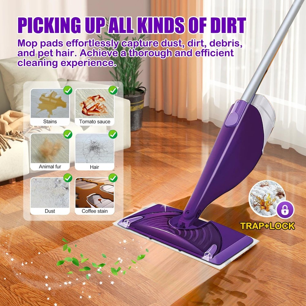Multi Surface Mop Pads, 20 Pack, Absorbent, Purple