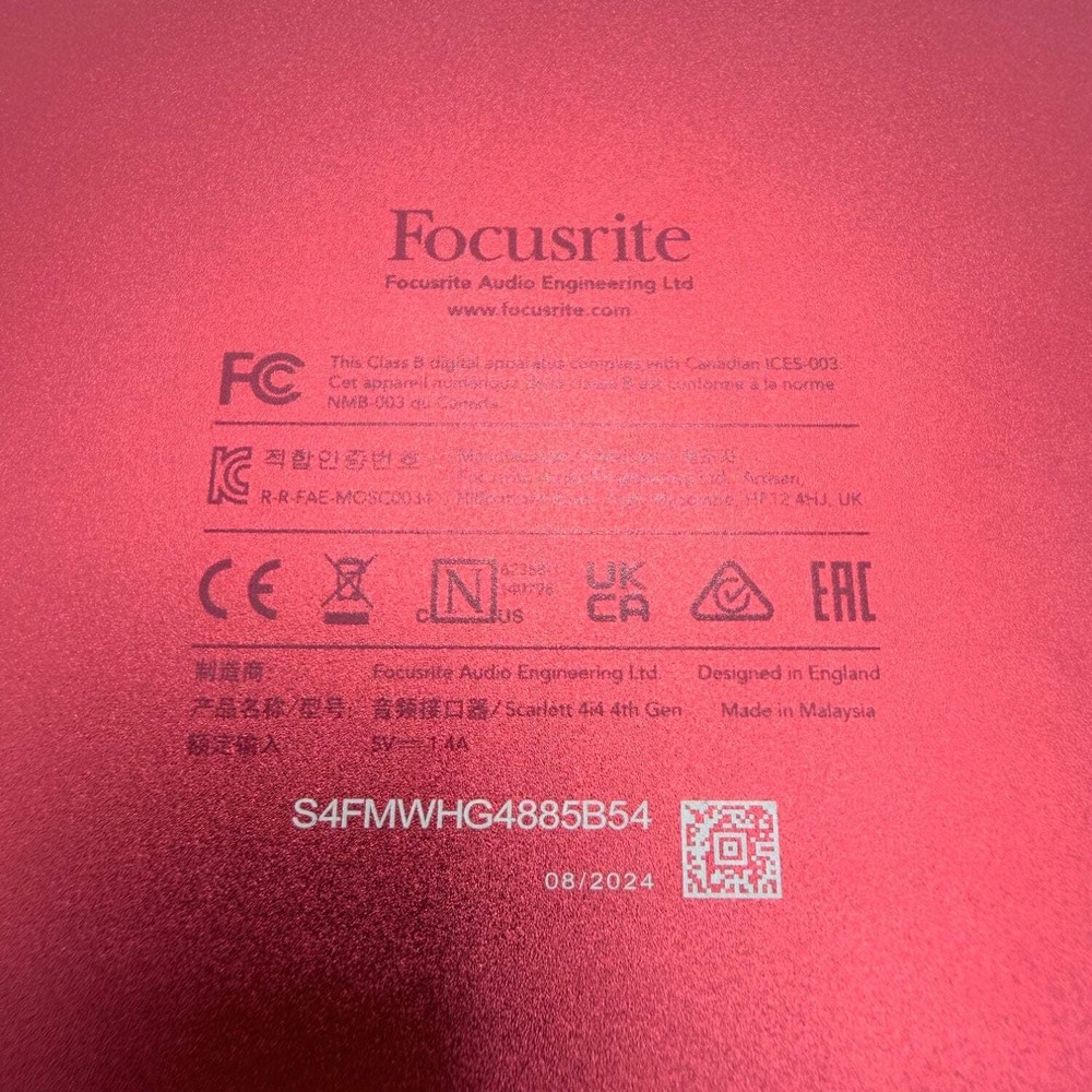Focusrite Scarlett 4i4 4th Gen USB Audio Interface